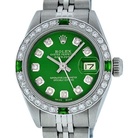 rolex datejust emerald green